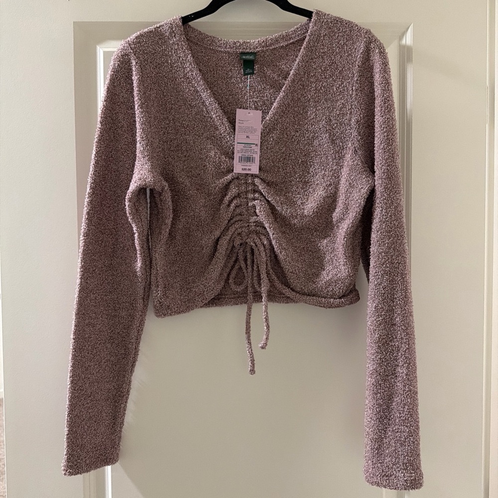 Women's Mauve Ruched Knit Top